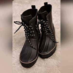 Chooka  Womens Classic Rain Duck Waterproof Boot Black Size 8